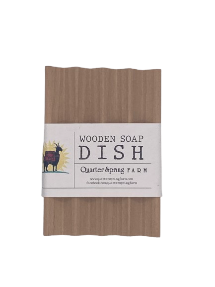 Wooden soap dish made from poplar, beech, and birch with slotted drainage design