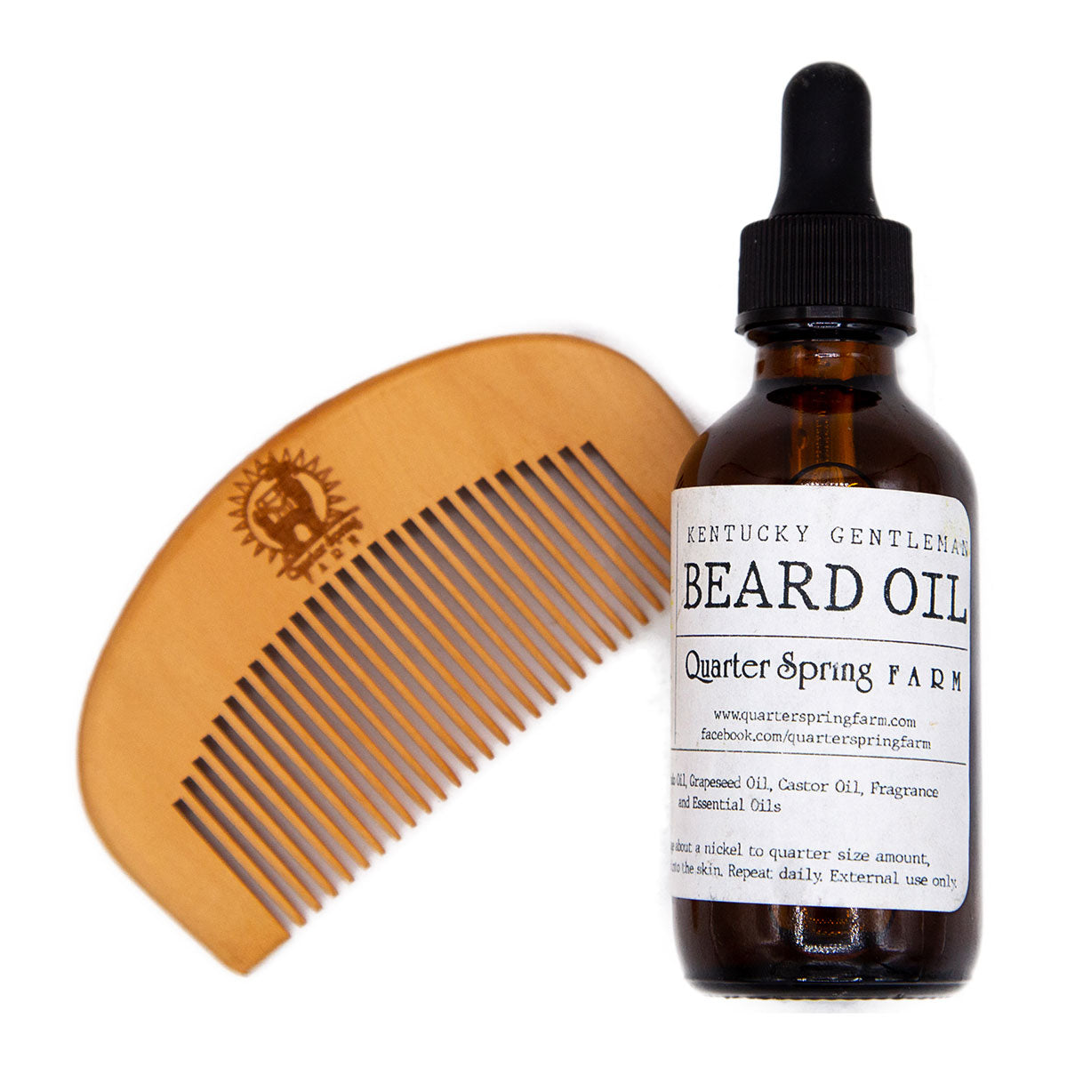 Kentucky Gentleman Beard Oil & Beard Comb Set