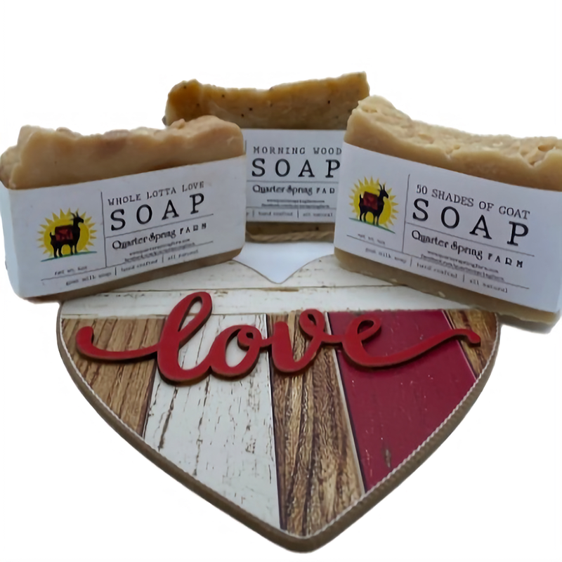 Lovers' Starter Kit-50 Shades of Goat-Morning Wood-Whole Lotta Love-4oz Bars-Goat Milk Soaps-Body