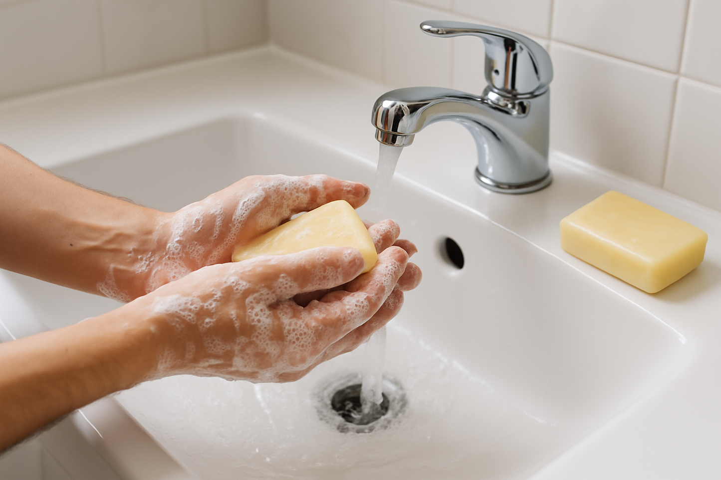 Make the soap a light yellow color