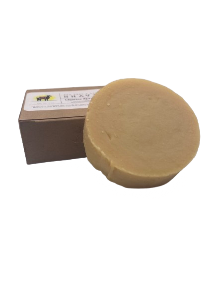 Box of tea tree and lavender shaving bar from Quarter Spring Farm on a white background