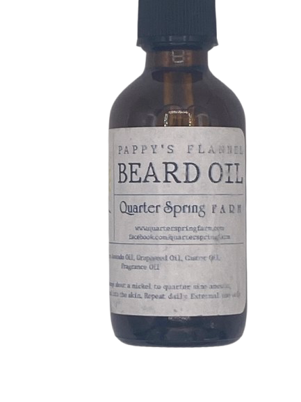 Pappy's Flannel Beard Oil-Cozy Blend of Mahogany/Bergamot/Musk-2oz Dropper-Beard